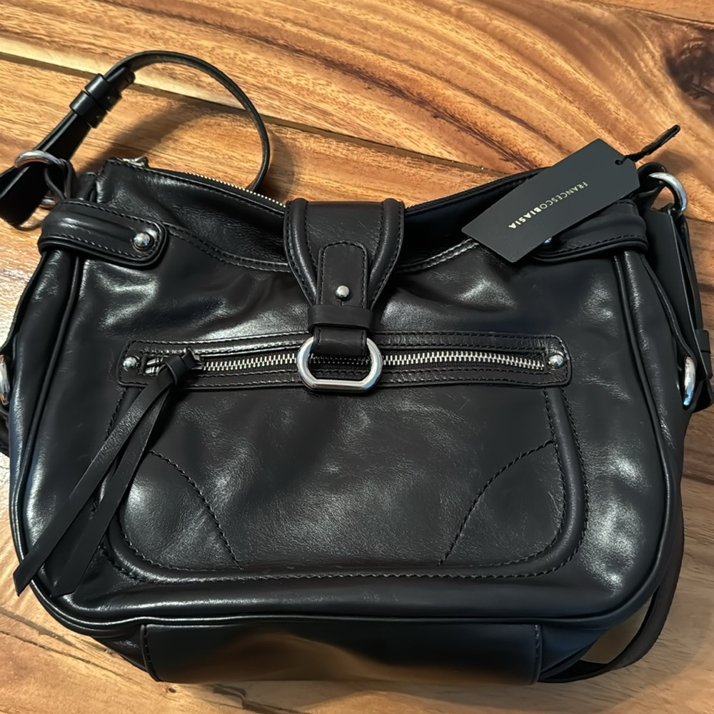 NWT Francesco black leather bag - Picture 2 of 8